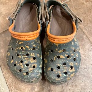 CROCS Kids Green and Orange Water Shoes